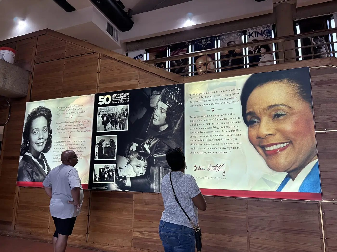 Guests viewing the Coretta Scott King exhibit at the King Center