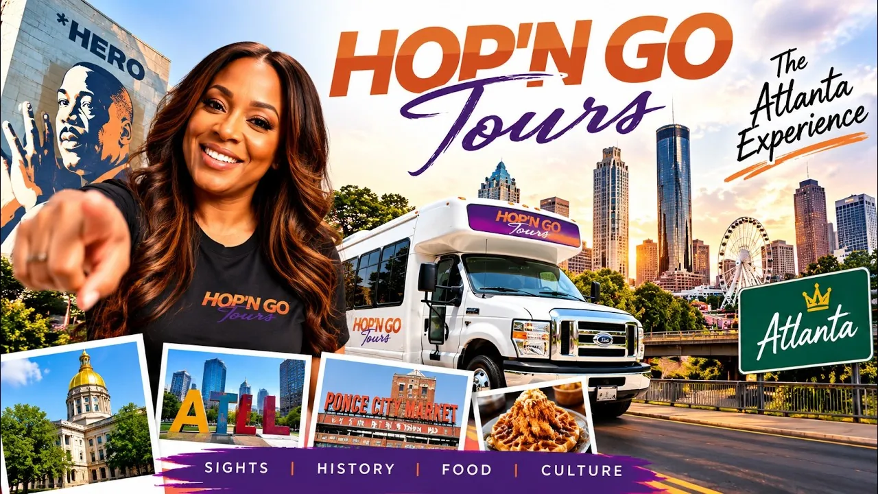 Taking a sightseeing bus tour in Atlanta